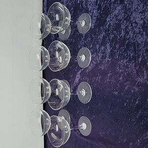 Crystal, Clear Sasaki Stemmed Glasses 4¼" High, Set of 8, Wheat Etched